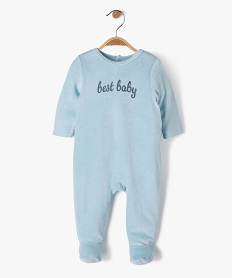 GEMO Pyjama en velours à pont-dos pressionné bébé Bleu