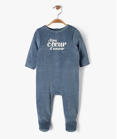 GEMO Pyjama en velours à pont-dos pressionné bébé Bleu