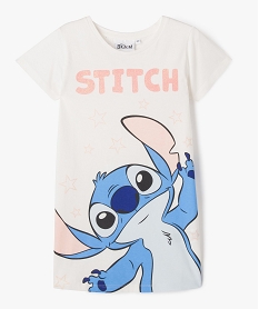 GEMO Chemise de nuit à manches courtes motif Stitch fille - Disney blanc vif