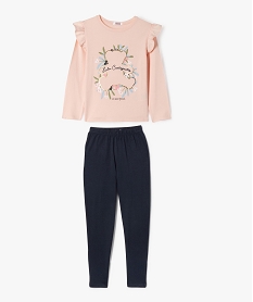 GEMO Pyjama léger en coton imprimé à volants fille - LuluCastagnette Rose