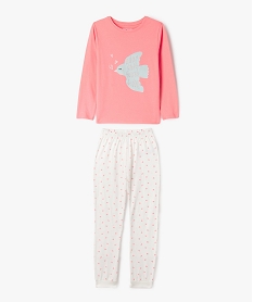 GEMO Pyjama en coton 2 pièces imprimés fille Rose