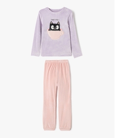 GEMO Pyjama en velours motif chat fille Violet