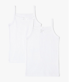 GEMO Débardeurs en coton fille (lot de 2) blanc vif