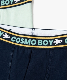 boxer en coton stretch uni garcon (lot de 2) bleuK431201_2