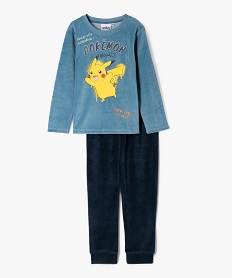 GEMO Pyjama en velours bicolore avec motif Pikachu garçon - Pokemon bleu standard