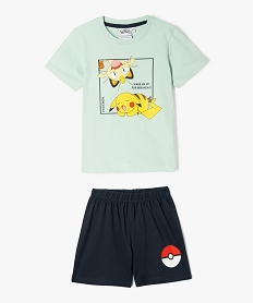 GEMO Pyjashort bicolore avec motif Pikachu garçon - Pokemon vert standard