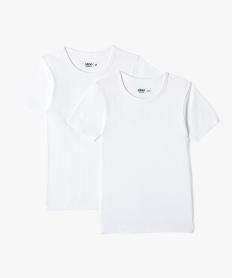 GEMO Tee-shirts à manches courtes en coton biologique garçon (lot de 2) blanc vif