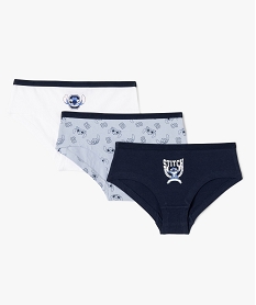 GEMO Shorties à motifs Stitch fille (lot de 3) - Disney Bleu