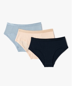 GEMO Shorties unis avec ceinture satinée fille (lot de 3) Multicolore