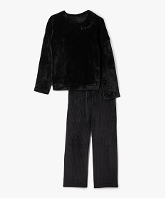 GEMO Pyjama en maille peluche et velours fille noir standard