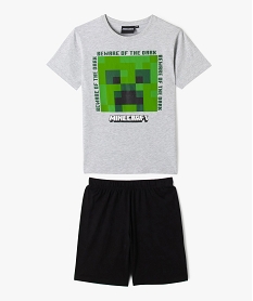 GEMO Pyjashort bicolore avec motif jeu vidéo garçon - Minecraft Gris