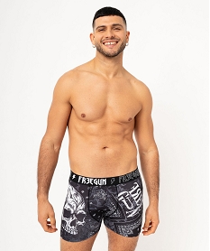 GEMO Boxer microfibre douce imprimée homme - Freegun Noir