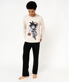 GEMO Pyjama 2 pièces en jersey de coton imprimé San Goku homme - Dragon Ball Super Beige