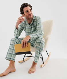 GEMO Pyjama à motif tartan avec pochette cadeau en coton homme Vert