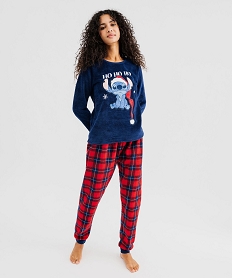 GEMO Pyjama de Noël chaud motif Stitch femme - Disney bleu standard