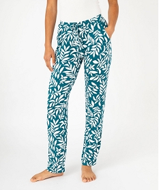 GEMO Pantalon de pyjama fluide femme bleu standard