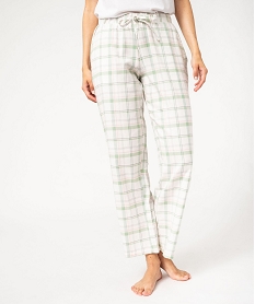 GEMO Pantalon de pyjama à carreaux en cotonviscose femme Vert