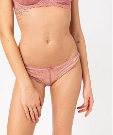 GEMO Culottes en dentelle et tulle femme (lot de 2) Rose