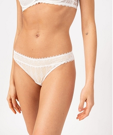 GEMO String en dentelle femme Blanc