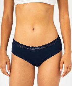 GEMO Shorty en coton stretch avec ceinture dentelle femme (lot de 2) navy