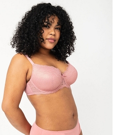 GEMO Soutien-gorge grande taille à armatures et coques fines Rose