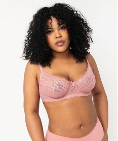 soutien-gorge emboitant a armatures en dentelle grande taille roseK467101_1