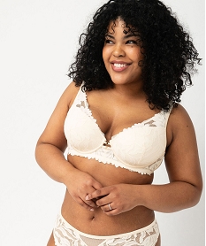 GEMO Soutien-gorge emboitant en dentelle grande taille Beige