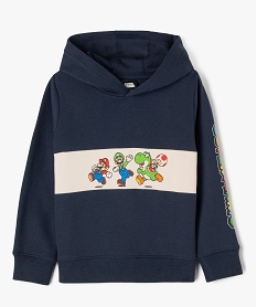 GEMO Sweat à capuche en molleton doux imprimé garçon - Super Mario navy
