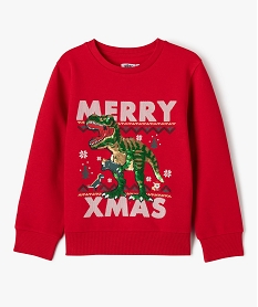GEMO Sweat de Noël à sequins réversibles garçon Rouge