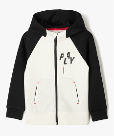 GEMO Sweat à capuche bicolore garçon noir standard