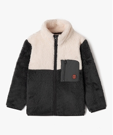 GEMO Sweat zippé à col montant en maille peluche garçon Gris