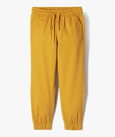 GEMO Pantalon jogger en twill de coton taille élastique garçon jaune standard