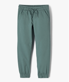 GEMO Pantalon jogger en twill de coton taille élastique garçon vert standard