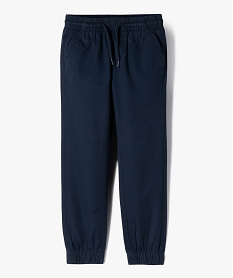 GEMO Pantalon jogger en twill de coton taille élastique garçon navy