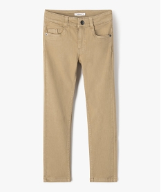 GEMO Pantalon uni extensible coupe Slim garçon dore