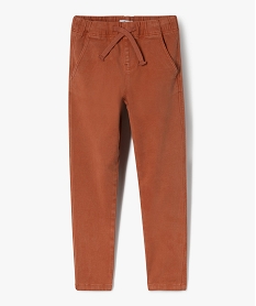 GEMO Pantalon chino en maille extensible à taille élastiquée garçon Orange