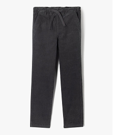 GEMO Pantalon chino en velours à taille élastiquée garçon Gris