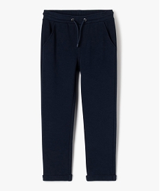 GEMO Pantalon chino en maille chaude à taille élastiquée garçon navy