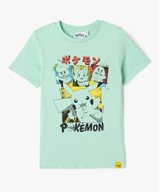 GEMO Tee-shirt manches courtes imprimé devant et dos garçon - Pokémon vert standard