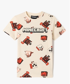 GEMO Tee-shirt manches courtes imprimé garçon - Minecraft Imprimé