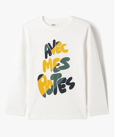 GEMO Tee-shirt à manches longues avec motif garçon blanc chine