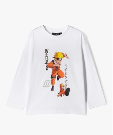 GEMO Tee-shirt manches longues en coton imprimé garçon - Naruto Blanc