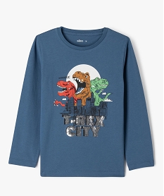 GEMO Tee-shirt manches longues à motifs brillants garçon bleu standard