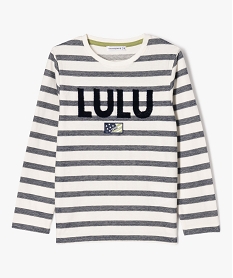 GEMO Tee-shirt manches longues à rayures et inscription garçon - LuluCastagnette Beige