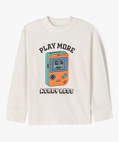 GEMO Tee-shirt à manches longues avec motif jeu vidéo garçon Beige