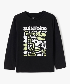 GEMO Tee-shirt manches longues Halloween imprimé phosphorescent garçon Noir
