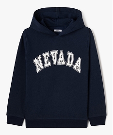 GEMO Sweat à capuche avec inscription garçon navy