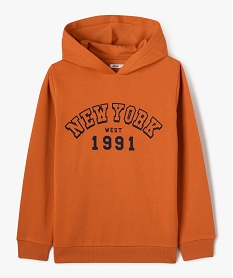 GEMO Sweat à capuche avec inscription garçon orange standard
