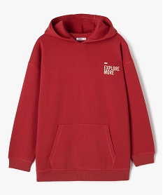GEMO Sweat à capuche avec inscription poitrine et motif XXL dos garçon Rouge