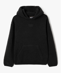 GEMO Sweat à capuche en maille bouclette garçon Gris